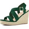 imageAllegra K Womens Espadrilles Platform Slingback Emerald Green Wedges Sandals 6 M US