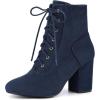 imageAllegra K Womens Lace Up Chunky Heel Ankle BootiesNavy Blue