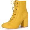 imageAllegra K Womens Lace Up Chunky Heel Ankle BootiesYellow