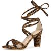 imageAllegra K Womens Lace Up High Block Heeled SandalsLeopard