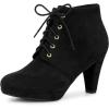 imageAllegra K Womens Lace Up Platform Block Heels Ankle BootsBlack