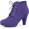 imageAllegra K Womens Lace Up Platform Block Heels Ankle BootsPurple
