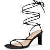 imageAllegra K Womens Lace Up Strappy Block High Heel SandalsBlack