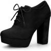 imageAllegra K Womens Platform Chunky Heel Lace Up BootiesBlack