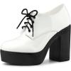 imageAllegra K Womens Platform Lace Up Chunky Heel Ankle BootsWhite