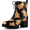 imageAllegra K Womens Printed Platform Round Toe Lace Up Chunky Heel Combat BootsBrown Black