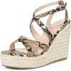 imageAllegra K Womens Snake Print Wedges Strappy Platform Wedge Heel SandalsKhaki