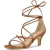 imageAllegra K Womens Strappy Kitten Heel Lace Up SandalsDark Brown