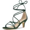 imageAllegra K Womens Strappy Kitten Heel Lace Up SandalsGreen