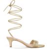 imageAllegra K Womens Strappy Lace Up Kitten Heels SandalGold