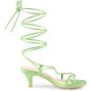 imageAllegra K Womens Strappy Lace Up Kitten Heels SandalsLime Green