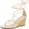 imageAllegra K Womens Wedge Heels Lace Up Strappy Low Wedges SandalsBeige
