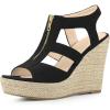 imageAllegra K Womens Wedges Zipper Sandals Platform Wedges Heels SandalsBlack