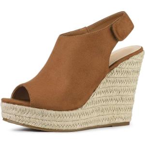 imageAllegra K Womens Espadrille Platform Heeled Wedges SandalsBrown