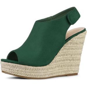 imageAllegra K Womens Espadrille Platform Heeled Wedges SandalsEmerald Green