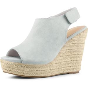 imageAllegra K Womens Espadrille Platform Heeled Wedges SandalsGrey