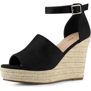 imageAllegra K Womens Espadrilles Platform Heels Wedges SandalsBlack