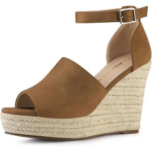 imageAllegra K Womens Espadrilles Platform Heels Wedges SandalsBrown