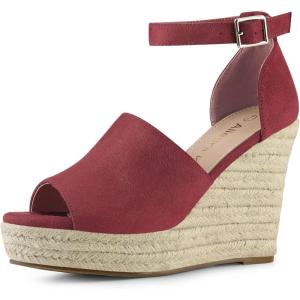 imageAllegra K Womens Espadrilles Platform Heels Wedges SandalsBurgundy