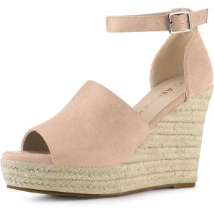 imageAllegra K Womens Espadrilles Platform Heels Wedges SandalsNude
