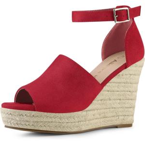 imageAllegra K Womens Espadrilles Platform Heels Wedges SandalsRed