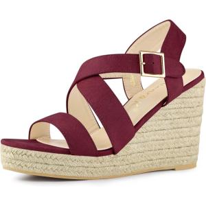 imageAllegra K Womens Espadrilles Platform Slingback Burgundy Wedges Sandals 75 M US