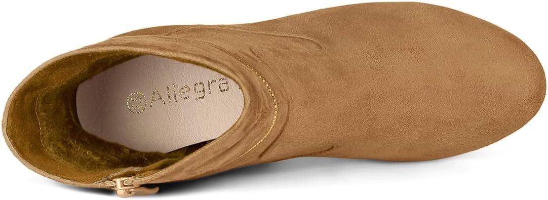 imageAllegra K Womens Ankle Zip Platform High Heel Mid Calf BootsBrown