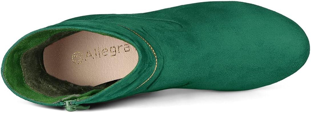 imageAllegra K Womens Ankle Zip Platform High Heel Mid Calf BootsEmerald Green