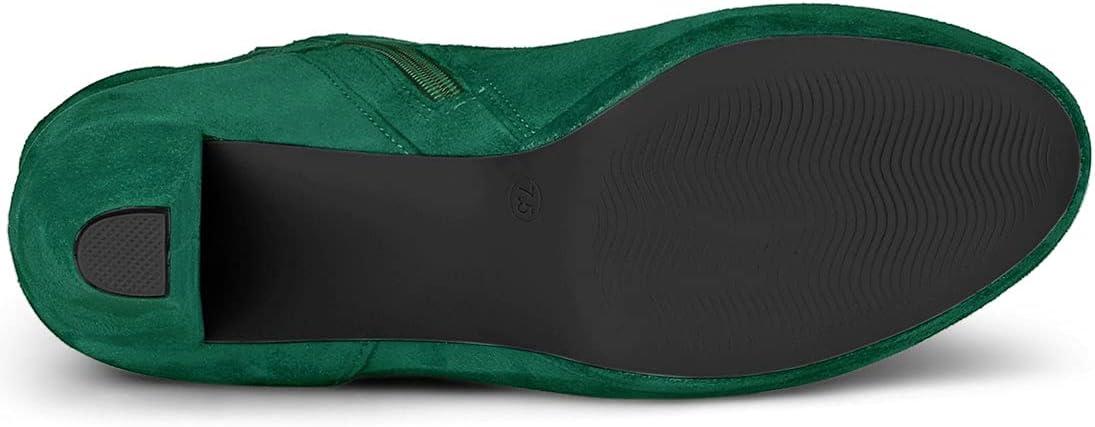 imageAllegra K Womens Ankle Zip Platform High Heel Mid Calf BootsEmerald Green