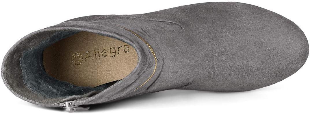imageAllegra K Womens Ankle Zip Platform High Heel Mid Calf BootsGrey