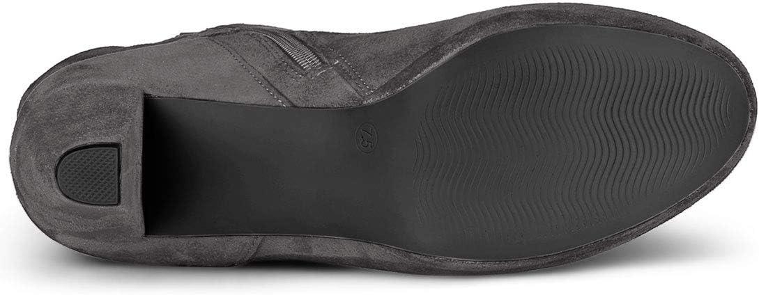 imageAllegra K Womens Ankle Zip Platform High Heel Mid Calf BootsGrey