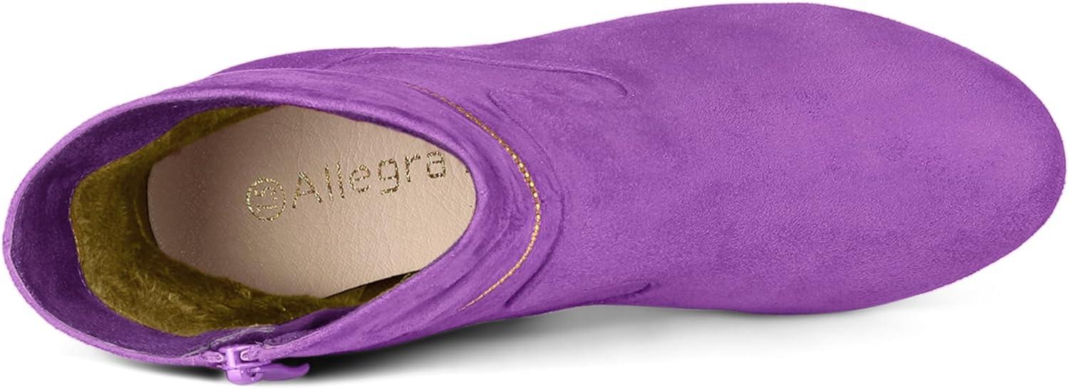 imageAllegra K Womens Ankle Zip Platform High Heel Mid Calf BootsPurple