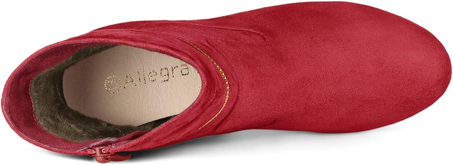 imageAllegra K Womens Ankle Zip Platform High Heel Mid Calf BootsRed
