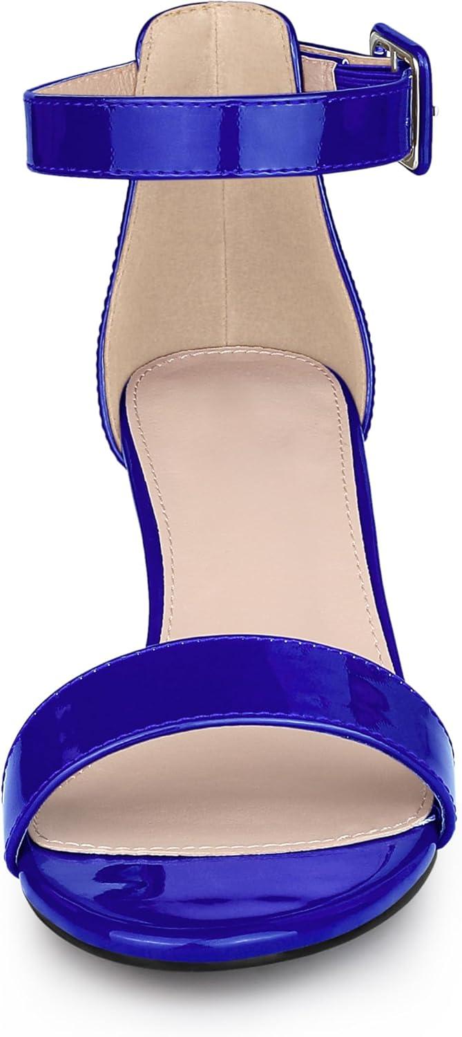 imageAllegra K Womens Block Low Heels Ankle Strap SandalsRoyal Blue