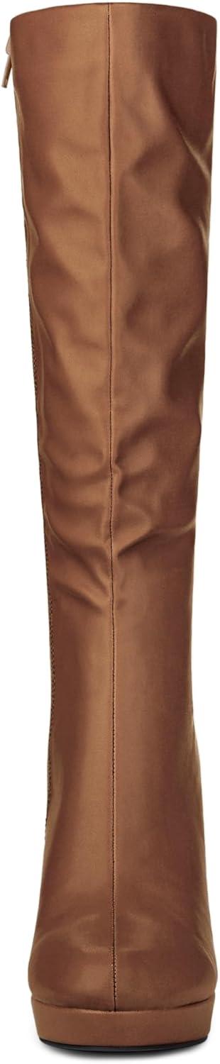 imageAllegra K Womens Chunky Heel Round Toe Platform Knee High BootsBrown