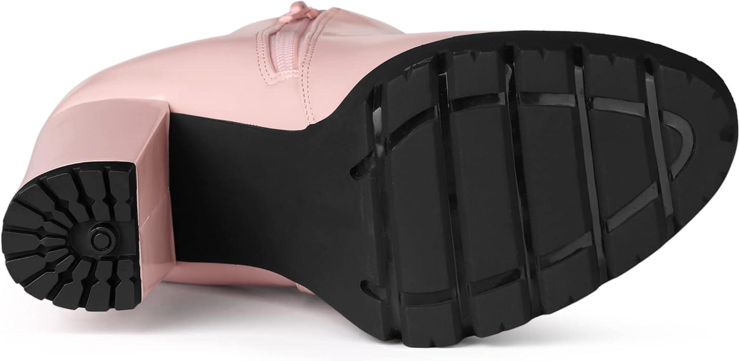 imageAllegra K Womens Chunky High Heel Platform Ankle BootsPink