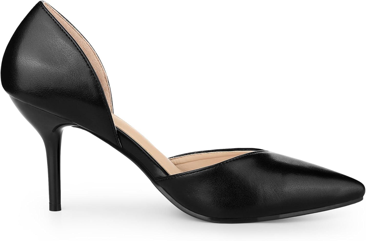 imageAllegra K Womens Closed Pointed Toe Slip on Stiletto High Heel Dress Pump ShoesBlack