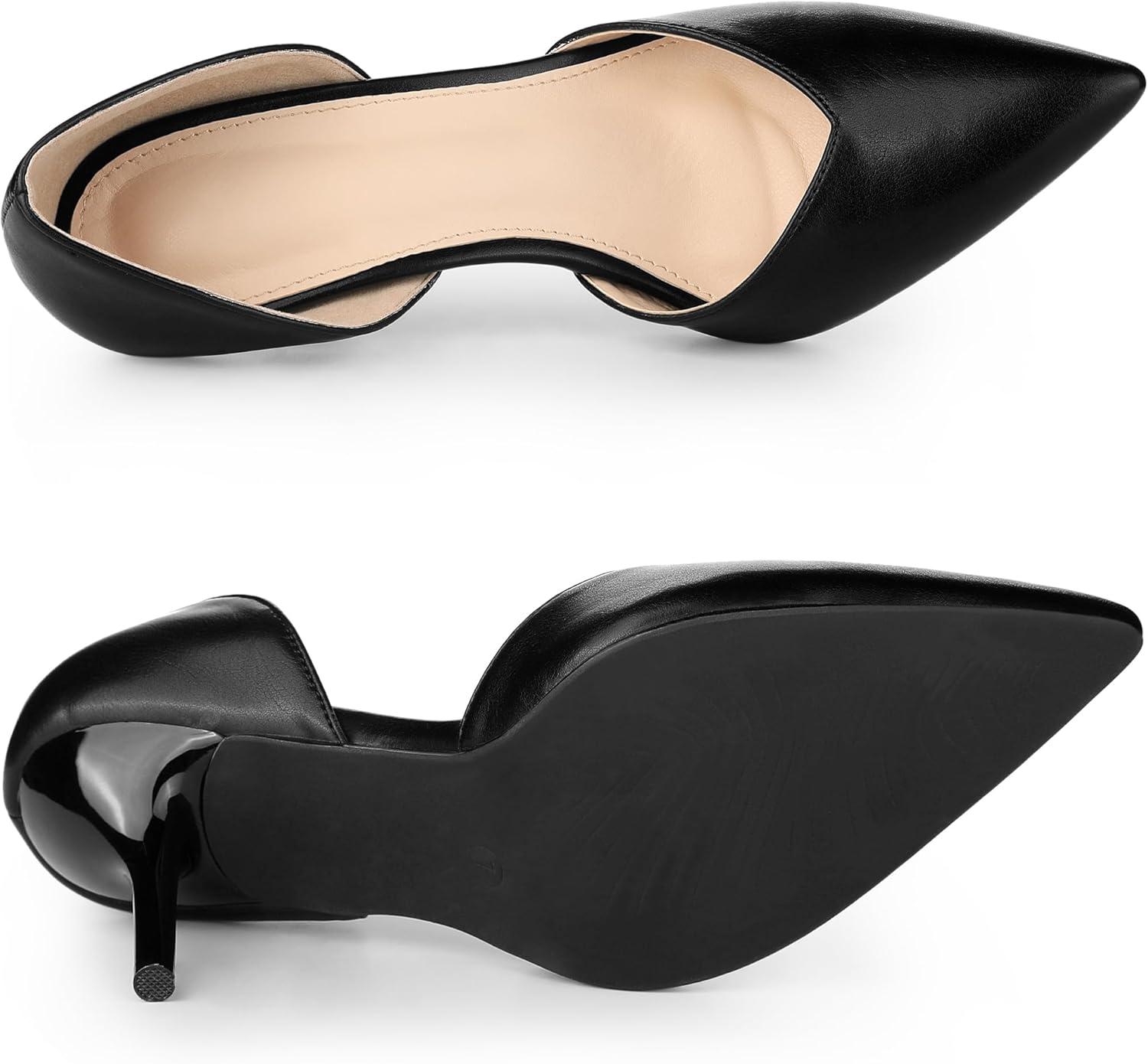 imageAllegra K Womens Closed Pointed Toe Slip on Stiletto High Heel Dress Pump ShoesBlack