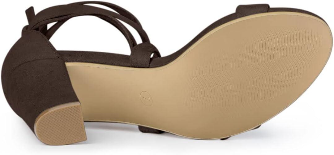 imageAllegra K Womens Lace Up Block Heels SandalsCoffee