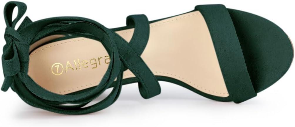 imageAllegra K Womens Lace Up Block Heels SandalsGreen