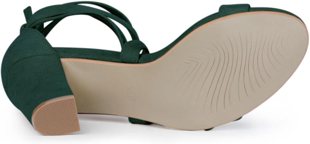 imageAllegra K Womens Lace Up Block Heels SandalsGreen