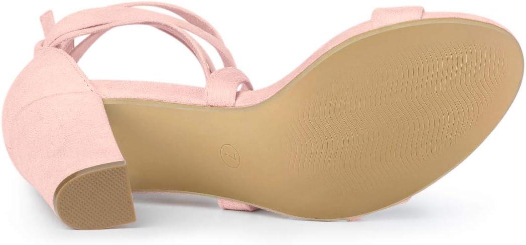 imageAllegra K Womens Lace Up Block Heels SandalsPink