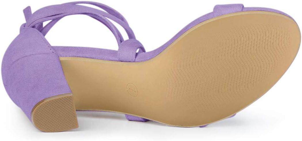 imageAllegra K Womens Lace Up Block Heels SandalsPurple