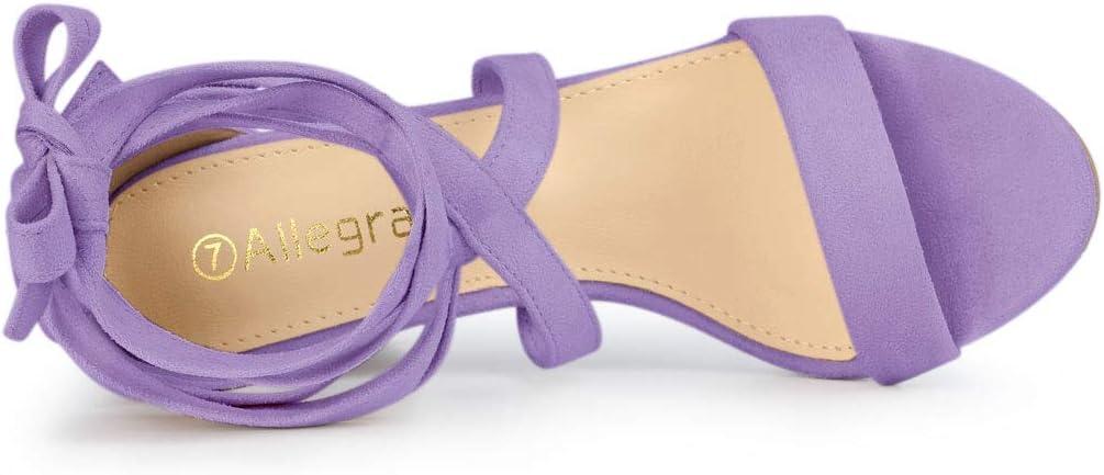 imageAllegra K Womens Lace Up Block Heels SandalsPurple