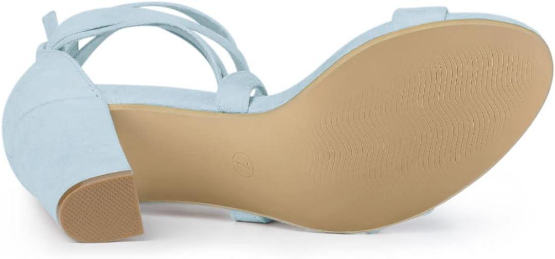 imageAllegra K Womens Lace Up Block Heels SandalsSky Blue