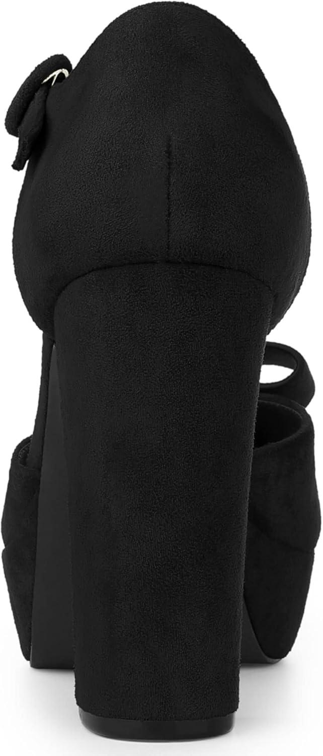 imageAllegra K Womens Mary Janes Platform Pumps Halloween Costumes Chunky Heels Dress ShoesBlack