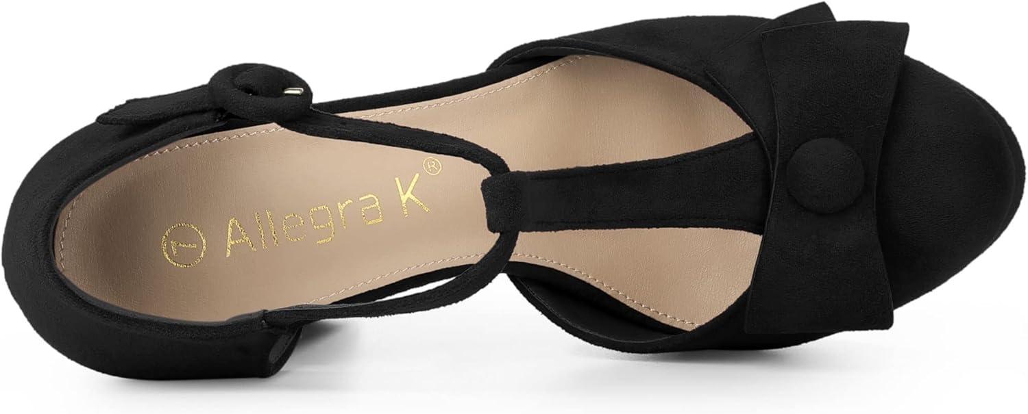 imageAllegra K Womens Mary Janes Platform Pumps Halloween Costumes Chunky Heels Dress ShoesBlack