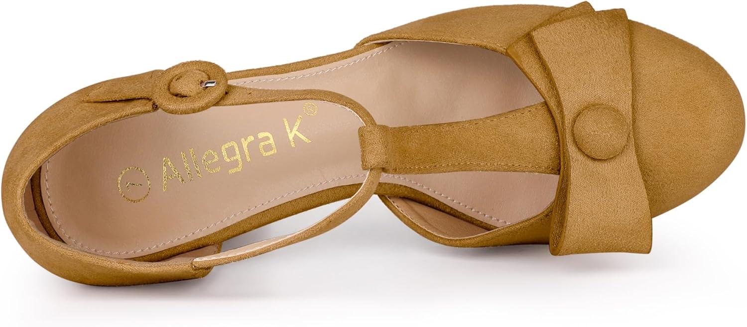 imageAllegra K Womens Mary Janes Platform Pumps Halloween Costumes Chunky Heels Dress ShoesBrown