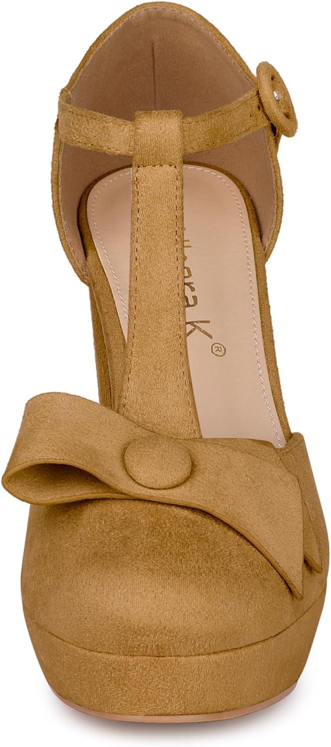 imageAllegra K Womens Mary Janes Platform Pumps Halloween Costumes Chunky Heels Dress ShoesBrown