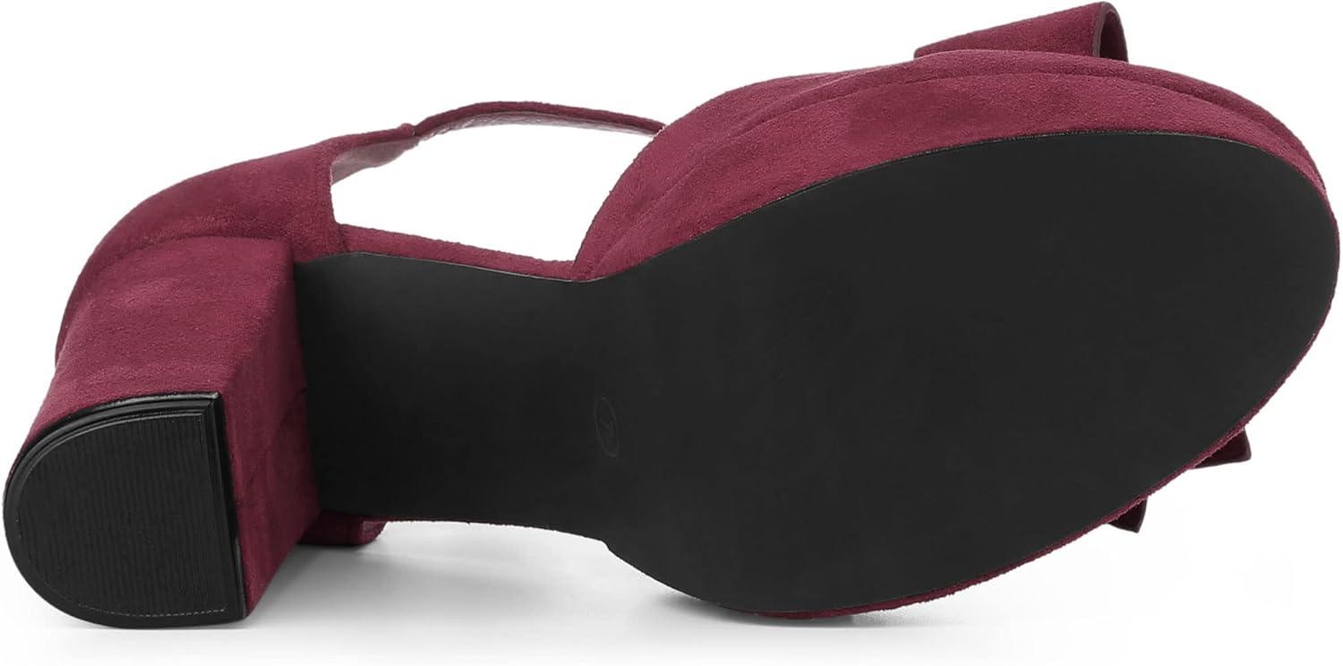 imageAllegra K Womens Mary Janes Platform Pumps Halloween Costumes Chunky Heels Dress ShoesBurgundy